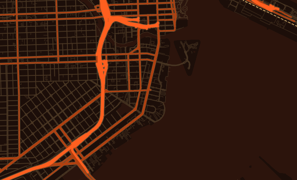 Miami map in Heatwave style