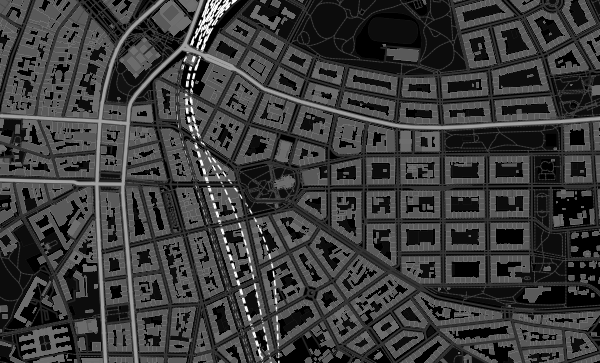 Prague map in Noir style