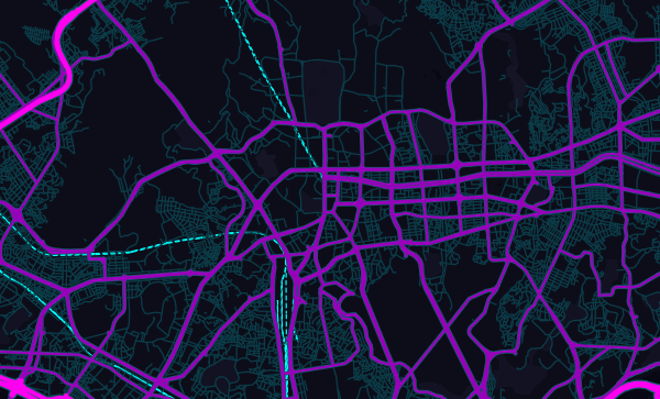 Seoul map in Neon style