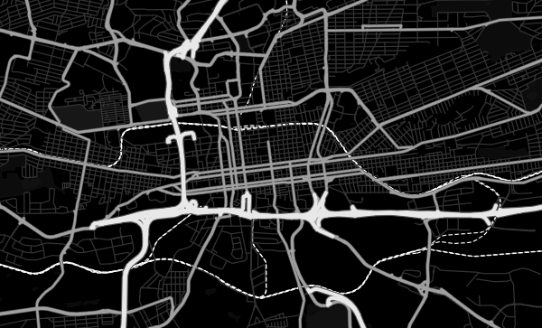 Johannesburg map in Noir style