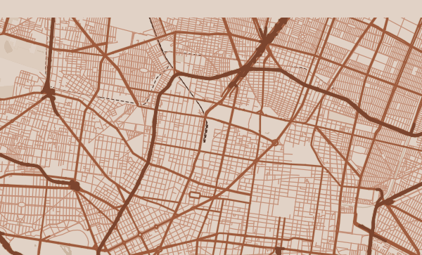 Mexico City map in Copper style