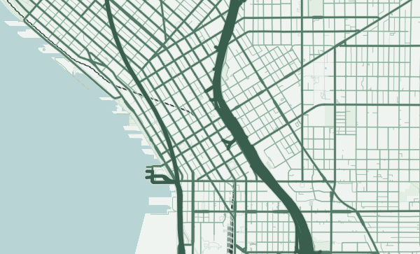 Seattle map in Forest style