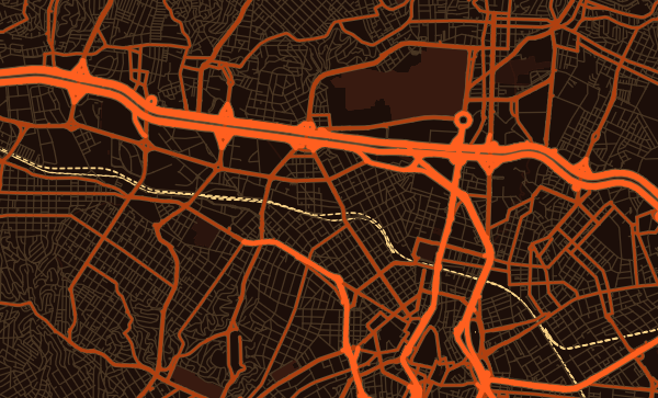 São Paulo map in Heatwave style