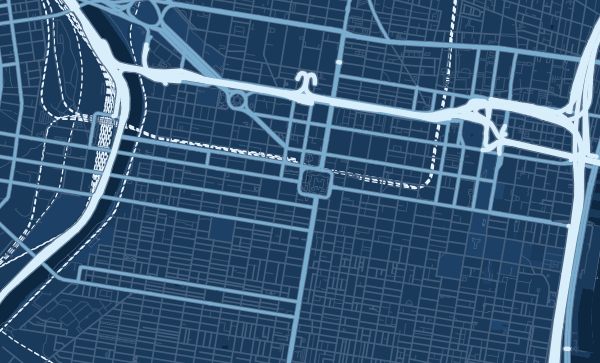 Philadelphia map in Blueprint style