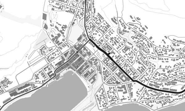 Queenstown map in Contrast style