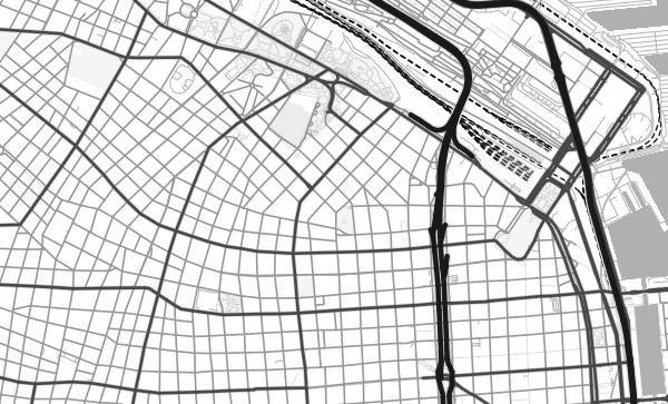 Buenos Aires map in Contrast style