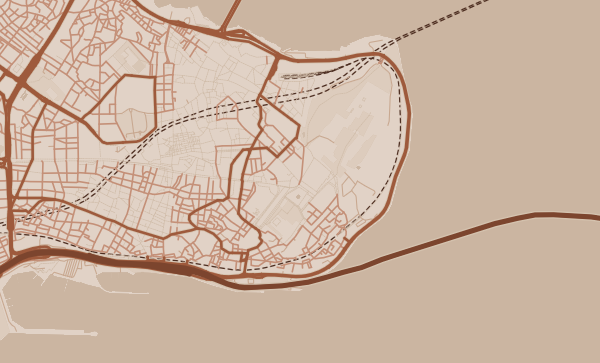 Istanbul map in Copper style