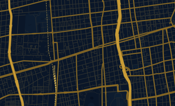 Santiago map in Midnight Blue style
