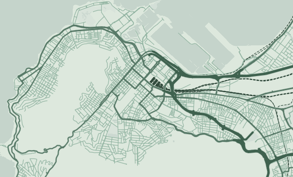 Cape Town map in Sage style