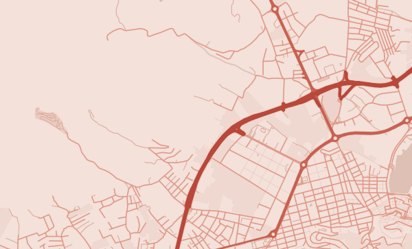 Ibiza map in Coral style
