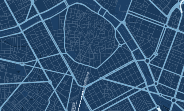 Valencia map in Blueprint style