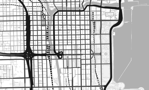 Chicago map in Contrast style