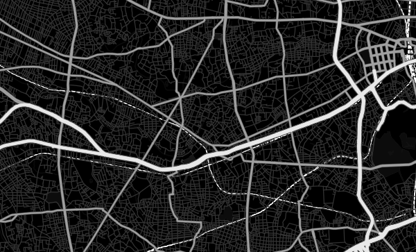 Tokyo map in Noir style