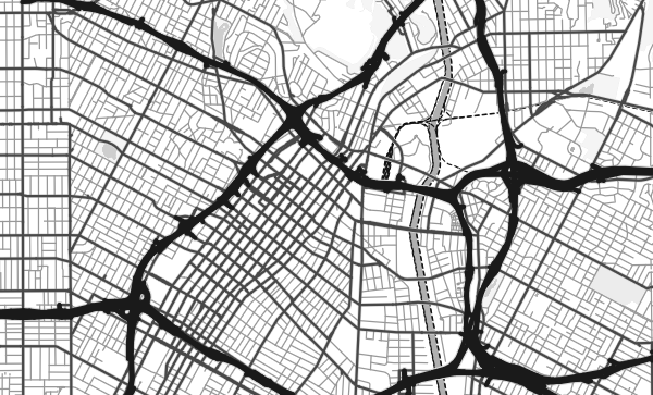 Los Angeles map in Contrast style