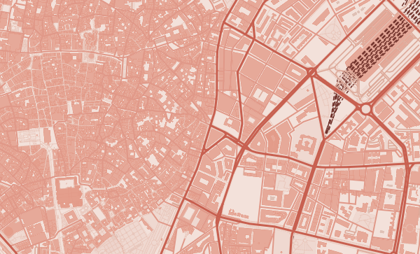 Seville map in Coral style