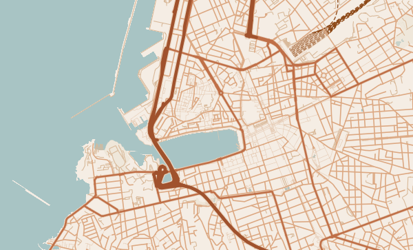 Marseille map in Terracotta style