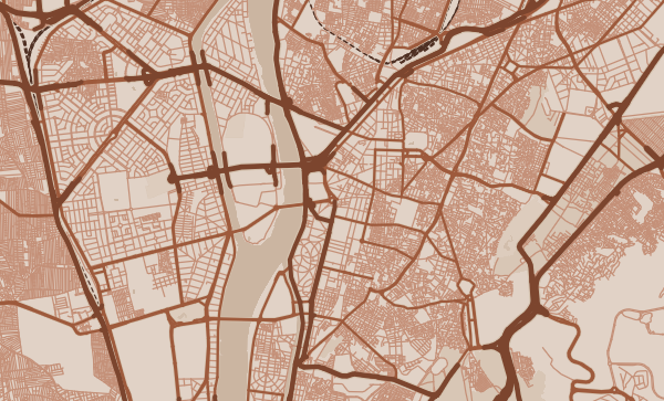 Cairo map in Copper style