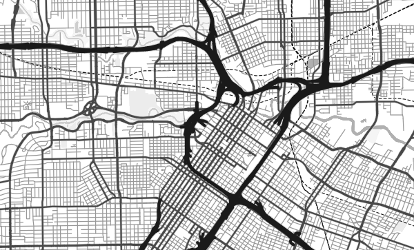 Houston map in Contrast style