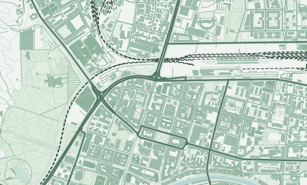 Ljubljana map in Forest style