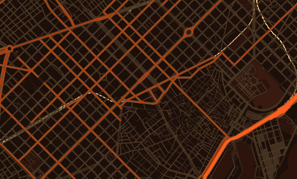 Barcelona map in Heatwave style