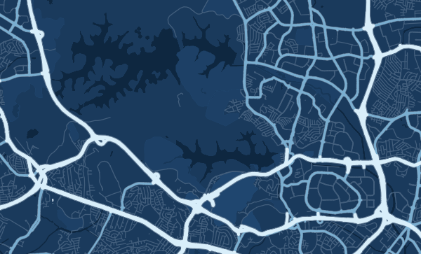 Singapore map in Blueprint style
