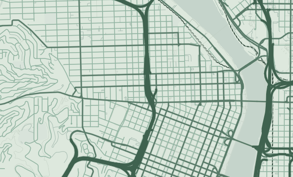 Portland map in Sage style