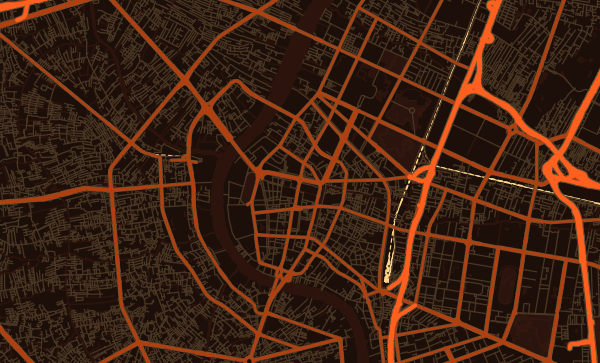 Bangkok map in Heatwave style