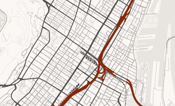 Montreal map in Japanese Ink style