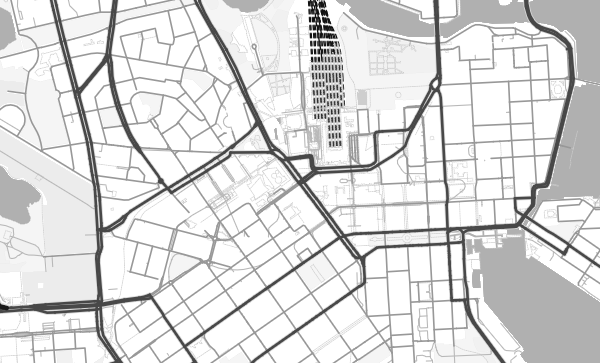 Helsinki map in Contrast style
