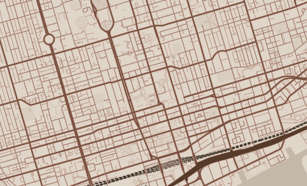 Toronto map in Rustic style