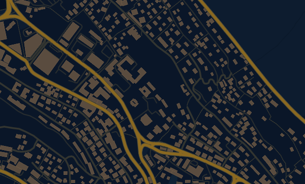 Dubrovnik map in Midnight Blue style