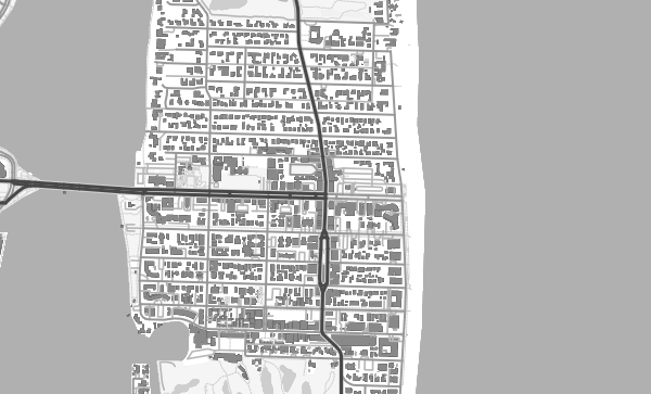 Palm Beach map in Contrast style