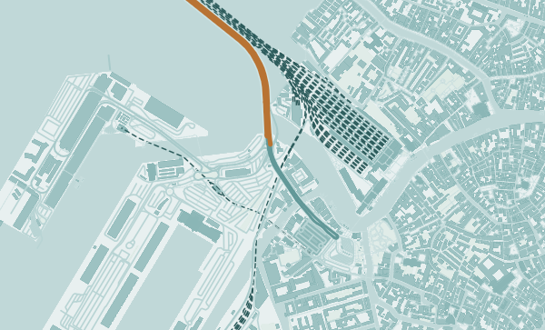 Venice map in Copper Patina style