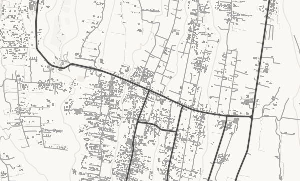 Ubud map in Japanese Ink style
