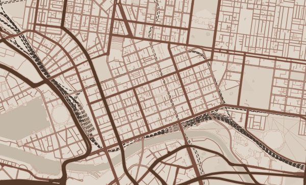 Melbourne map in Rustic style