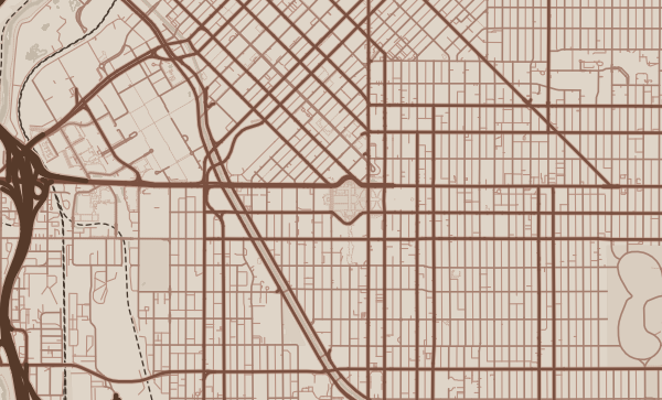 Denver map in Rustic style