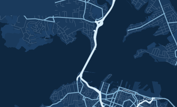 Auckland map in Blueprint style