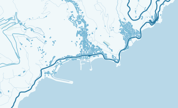 Amalfi map in Ocean style