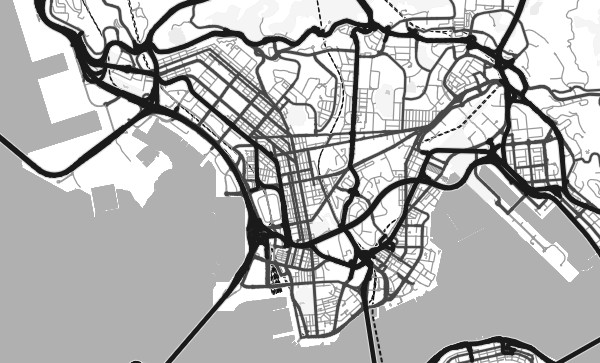 Hong Kong map in Contrast style