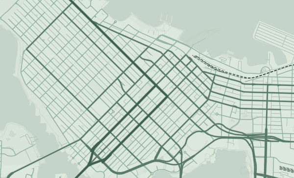Vancouver map in Sage style