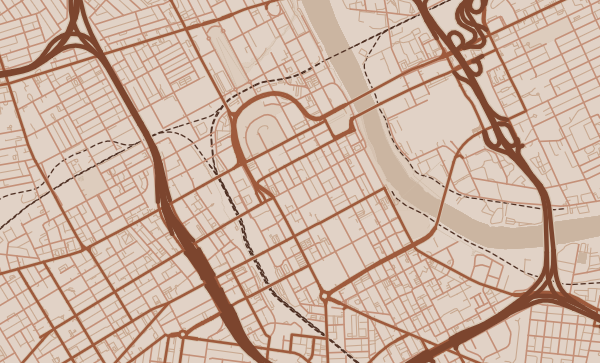 Nashville map in Copper style