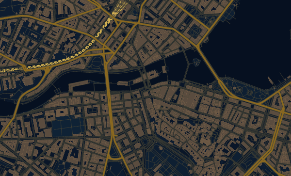 Geneva map in Midnight Blue style