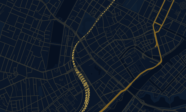 Copenhagen map in Midnight Blue style