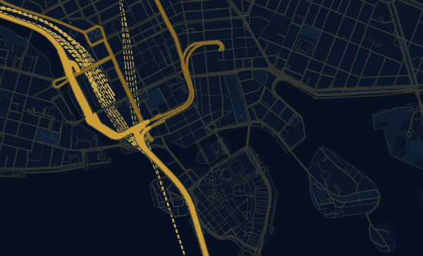Stockholm map in Midnight Blue style