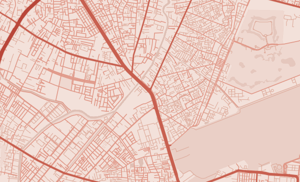 Ho Chi Minh City map in Coral style