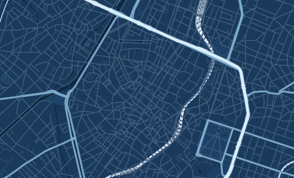 Brussels map in Blueprint style