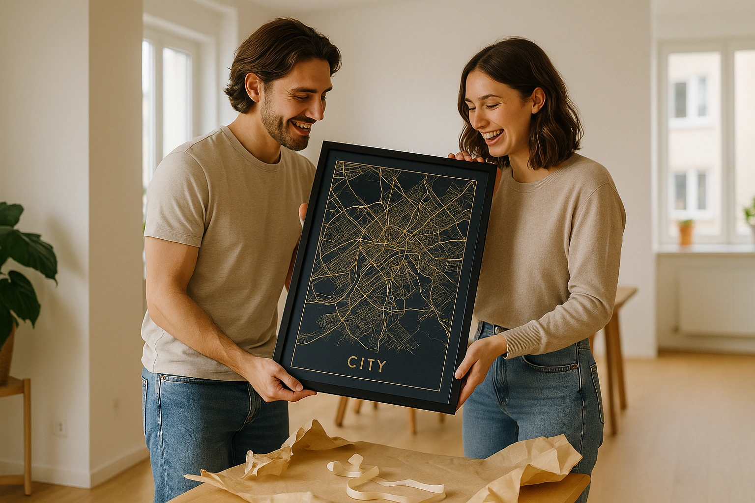 Weddings & Anniversaries map poster in a room
